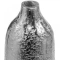 Floristik24 Dekoratív váza fém kalapált virágváza ezüst Ø9,5cm H41cm