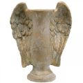 Floristik24 Dekoratív váza betonból, amfora angyalszárnyakkal, arany vintage megjelenés, szélesség 20,5 cm magas 26 cm