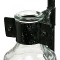 Floristik24 Dekoratív váza díszüveg üveg fém állvánnyal fekete Ø13cm