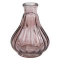 Floristik24 Váza rózsaszín üvegváza hagymás dekoratív vázaüveg Ø8,5cm H11,5cm