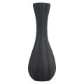 Floristik24 Váza fekete üveg váza hornyok virág váza üveg Ø6cm H18cm