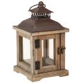 Floristik24 Vintage lámpás sötétbarna fa lámpás 15×15cm H26cm