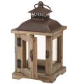Vintage lámpás sötétbarna fa lámpás 15×15cm H26cm | Floristik24.hu