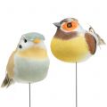 Mini madarak drótra fehér / barna 5-7cm 16db