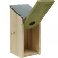 Fészkelő doboz akasztáshoz, fészekrakó kismadaraknak, madárház, kerti dekoráció natúr, zöld H26cm Ø3,2cm