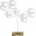 Floristik24 Fecskék, asztaldíszek, elhelyezhető madárdíszek Fehér, természetes színek Shabby Chic H33,5cm SZ32,5cm