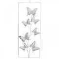 Floristik24 Pillangó függő Art tavaszi fém fali művészet Shabby Chic fehér ezüst H47,5 cm