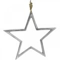 Floristik24 Karácsonyi dekoráció csillag, adventi dekoráció, csillag medál ezüst sz24,5cm