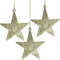 Floristik24 Karácsonyi dekoráció csillag medál arany glitter 10cm 12db
