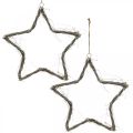Floristik24 Karácsonyi dekoráció csillag ablakdísz mosott fehér bodza Ø40cm 2db