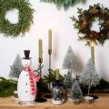 Floristik24 Karácsonyi dekoráció, hóember sállal, fém dekoráció télire H33cm