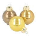 Floristik24 Mini karácsonyfadísz készlet, fényes függő golyók, 3 cm, 22 darab