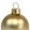 Floristik24 Karácsonyi golyó 4cm arany fényes/matt üveg 24db