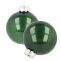 Floristik24 Karácsonyi labdák üveg Karácsonyfa golyók zöld matt Ø6cm 24 db