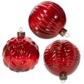 Floristik24 Karácsonyi gömbdíszek, üveg, piros, 8 cm, 12 darab