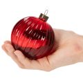 Karácsonyi gömbdíszek, üveg, piros, 8 cm, 12 darab | Floristik24.hu