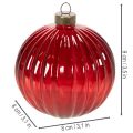 Karácsonyi gömbdíszek, üveg, piros, 8 cm, 12 darab | Floristik24.hu