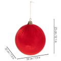 Piros bársonyhatású karácsonyfadísz, nagy, 20 cm-es karácsonyfadísz, 3 darab | Floristik24.hu