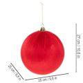 Piros Bársony Karácsonyi Gömb, Nagy Dekoratív Gömb Akasztásra, 25cm, 2 Darab | Floristik24.hu