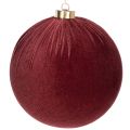 Floristik24 Karácsonyi gömbdísz, vörös bársony hatású, akasztásra, 15 cm, 3 darab