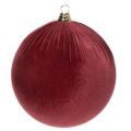 Floristik24 Nagy piros bársony karácsonyfadísz akasztásra, 25 cm, 2 darab
