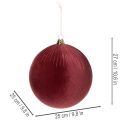 Nagy piros bársony karácsonyfadísz akasztásra, 25 cm, 2 darab | Floristik24.hu