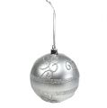 Floristik24 Karácsonyi golyó ezüst Ø8cm műanyag 1db