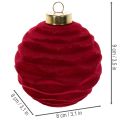 Karácsonyi gömbdísz, bársonyos felületű, piros, 8 cm, 12 darab | Floristik24.hu