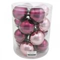 Floristik24 Karácsonyi labdák, fadíszek, üveggolyók lila H8,5cm Ø7,5cm valódi üveg 12db
