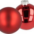 Floristik24 Karácsonyfa golyó, fadíszek, karácsonyi golyó piros H8,5cm Ø7,5cm valódi üveg 12db