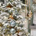 Floristik24 Karácsonyi labda, fadíszek, karácsonyfa golyó zöld menta H6,5cm Ø6cm valódi üveg 24db