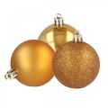 Floristik24 Karácsonyfa labdák, karácsonyi díszek, fadíszek narancssárga műanyag Ø6cm 10db