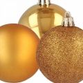 Floristik24 Karácsonyfa labdák, karácsonyi díszek, fadíszek narancssárga műanyag Ø6cm 10db
