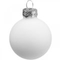 Floristik24 Karácsonyi golyók üveg fehér üveggolyó matt/fényes Ø4cm 60db