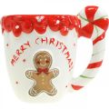 Floristik24 Karácsonyi csésze Merry Christmas fehér kerámia 10,5cm