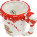 Floristik24 Karácsonyi csésze Merry Christmas fehér kerámia 10,5cm