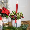 Floristik24 Karácsonyi edény gnómmal, adventi dekorációval, beton ültetvényes fehér, piros Ø8cm H12,5cm 2db