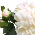 Floristik24 Fehér rózsák műrózsa nagy három bimbóval 57cm