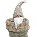 Floristik24 Gnome figura harisnya karácsonyi Gnome szürke fehér H22cm