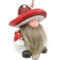 Floristik24 Dekoratív gnome kerámia akasztható gomba sapkával piros, fehér H8cm 4db