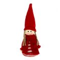 Floristik24 Gnome girl 12cm piros, fehér 6db