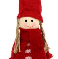 Floristik24 Gnome girl 12cm piros, fehér 6db