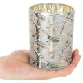 Üveglámpás ágmintával, arany belsővel, 12 cm | Floristik24.hu