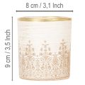 Üveg mécsestartó virágmintával, Ø8cm M9cm, 2 darab | Floristik24.hu