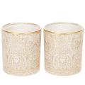 Floristik24 Üveg mécsestartó paisley mintával, Ø8cm, M9cm, 2 darab