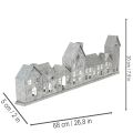 Dekoratív házsor mécsestartókkal, adventi dekoráció, 68cm | Floristik24.hu