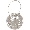 Floristik24 Fém Windlight Függő Dekorációs Lámpás Szürke Ø14cm M13cm