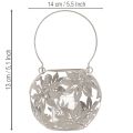 Fém Windlight Függő Dekorációs Lámpás Szürke Ø14cm M13cm | Floristik24.hu
