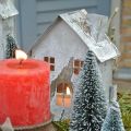 Floristik24 Lámpás ház fém, kopott sikkes, karácsonyi dekoráció, fehérre mosott, antik megjelenés H14,5cm