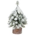 Floristik24 Téli dekoráció Karácsonyfa zöld fehér színben Ø7cm H14cm 4db
